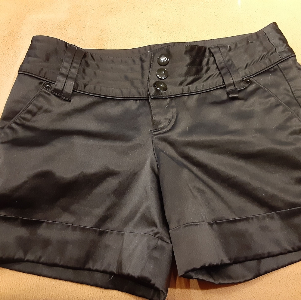 Satin Black Shorts